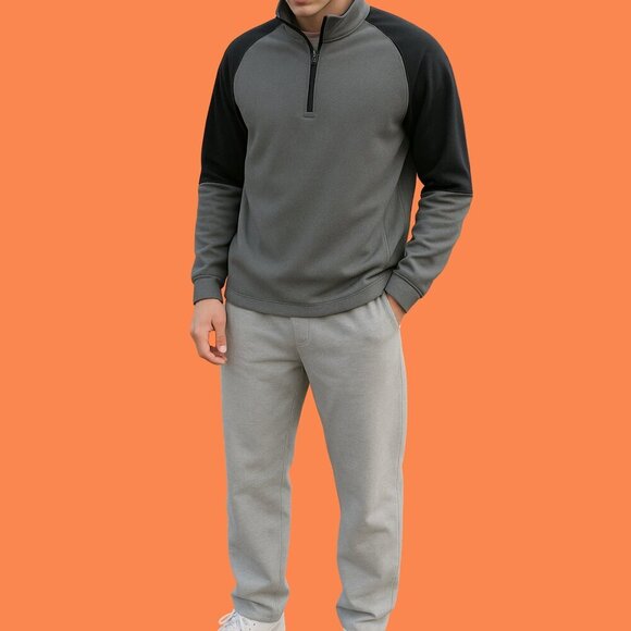 Calvin Klein Performance XL Grey & Black 1/4 Zip Pullover - Picture 1 of 10